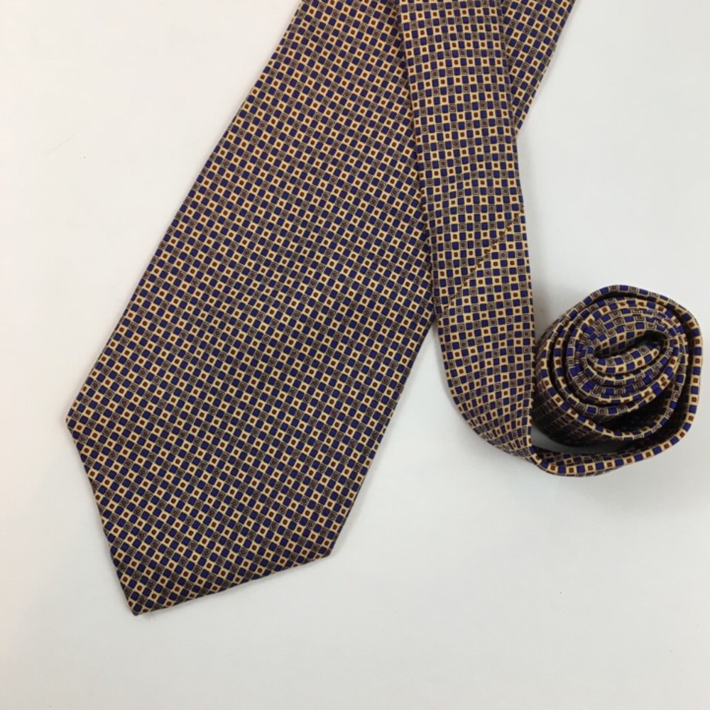Lauren Ralph Lauren Yellow Square Print Tie